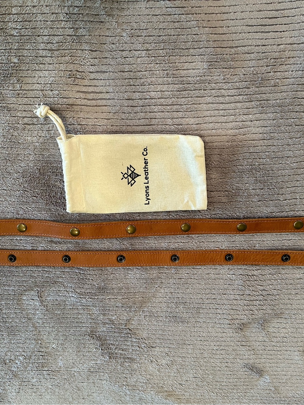 Lyons Leather Co. Honey Leather Crossbody Strap with Stud Details